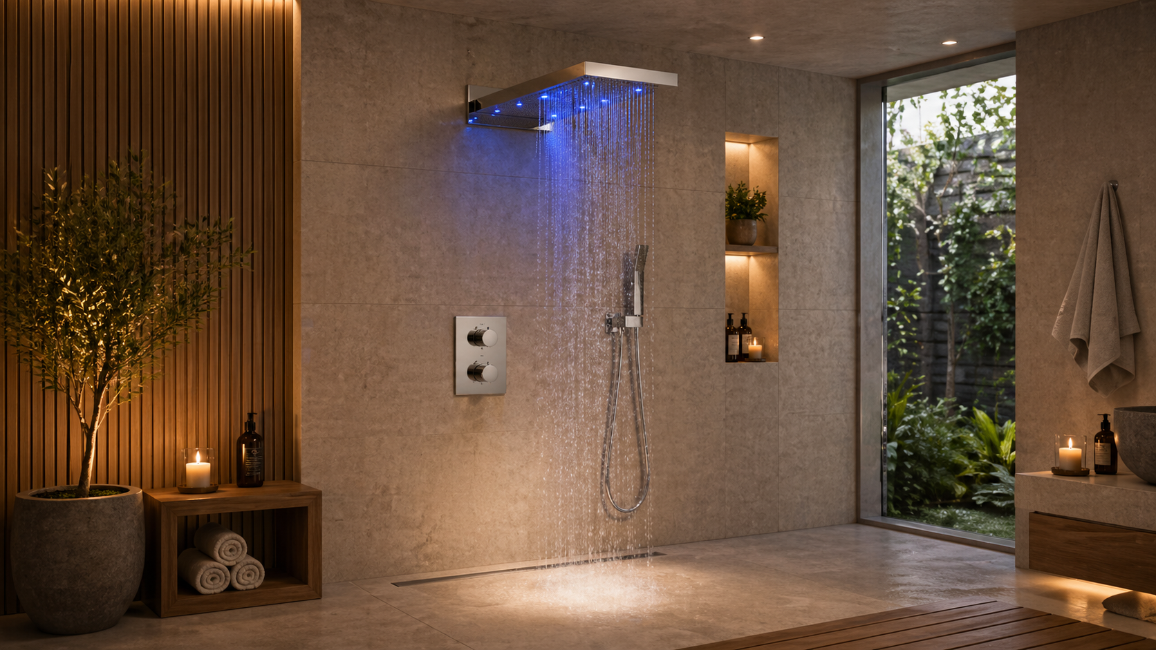 Fontana Gioia Thermostatic Rainfall Shower Set